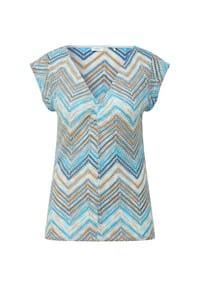 s.Oliver BLACK LABEL - Shirtbluse, V-Ausschnitt, für Damen - 64X0  BLUE GREEN