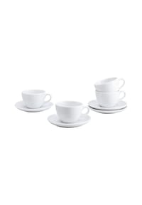CreaTable - Bistrot Weiss, Kaffeetasse Set 8-tlg - Weiss