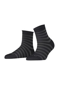 Burlington - Kurzsocken, Streifen, Rippbündchen, für Damen - BLACK