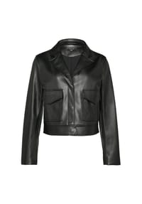 comma, - Kunstlederjaycke, Reverskragen, für Damen - 9999  GREY/BLACK