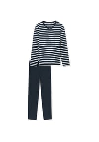 SCHIESSER - Casual Essentials Schlafanzug, V-Ausschnitt, für Damen - 210 SILBERGRAU/MELANGE