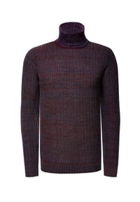 RUSTY NEAL - Rollkragenpullover im angesagten Strickdesign - Schwarz