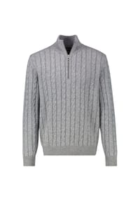 LERROS - Troyer mit Zopfmuster - Klassik trifft Coolness - PLATINUM GREY MELANGE