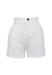 freshlions - Stoffshorts Lein im klassischen Design - weiß