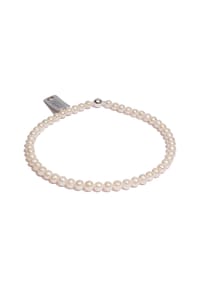 DI PERLE® DI PERLE Schmuckkollektion - Süßwasser Zuchtperlen Halskette Collier aus 925er Silber, 42 cm - weiß
