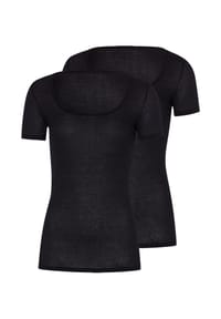HANRO - Unterhemd / Shirt Kurzarm 2er Pack Ultralight - Schwarz