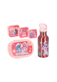 Disney - Disney Lilo & Stitch Lunchpaket 5-tlg. Brotdose Trinkflasche Snackbox - Rosa Einheitsgröße