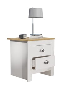 VCM. - Nachtschrank | Beistelltisch | Nachttisch | Maße ca. H. 48 x B. 45 x T. 40 cm - Balusa - Weiß
