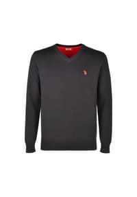 U.S. POLO ASSN. - Pullover V-Neck Feinstrick - schwarz