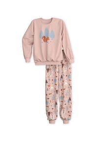 CALIDA - Kinder Bündchen-Pyjama aus reiner Bio-Baumwolle Kids Forest - peach rose