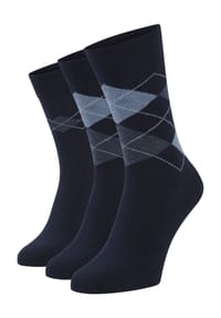 DUNMORE - Socken, 3er-Pack, Stretchbund, für Herren - 1 SCHWARZ ARGYLE