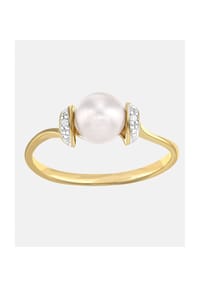 Diamant L'eternel - Ring, mit 0.01 ct Diamant, mit Zuchtperle, 375 Gelbgold - gold