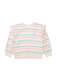 JETTE - Sweatshirt, Rüschen, für Kinder - 203  NATUR STRIPE