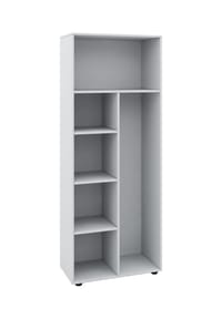 VCM. - Holz-Besenregal | 6 Fächer | Maße: . 70 x H. 178 x T. 40 cm | Putzschrank Regal | ohne Türen - Vandol - Buche