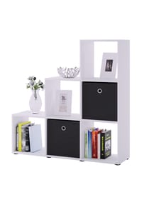 VCM. - Holzregal stehend | platzsparendes Regal | Maße: H. 105 x B. 108 x T. 29 cm | Elegantes Regal stehend | Aufbewahrungsregal | Bücherregal  | Raumteiler- Nitas - Buche