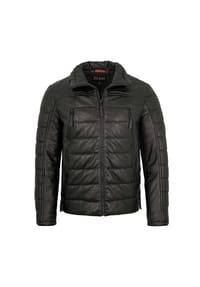 JILANI - Herren Lederjacke Steppjacke Lammnappa schwarz - schwarz