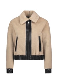 AMBER & JUNE - Felljacke, Klappkragen, für Damen - 7306 DESERT BEIGE