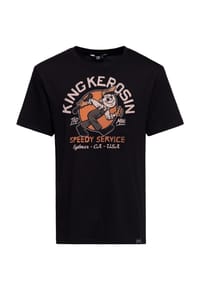 KING KEROSIN - T-Shirt mit Frontprint Speedy Service - schwarz