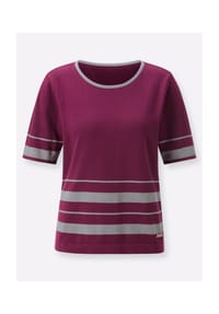 Witt - Kurzarm-Pullover - malve-steingrau-gemustert