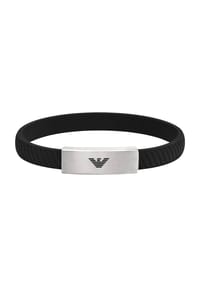 EMPORIO ARMANI - Herren Armband, Edelstahl/Silikon - SILBER/SCHWARZ