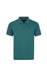 hajo - Shirt Kurzarm-Poloshirt Softknit mit verdecktem Reißverschluss und Brusttasche in Regular Fit - grün