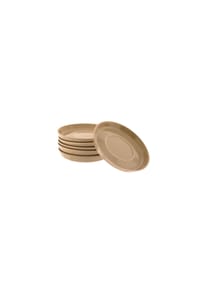 mulex® - Unterteller-Set Porzellan – 6-teilig, klassisch & vielseitig - Braun 13 x 2 cm