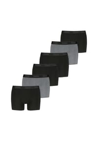 PUMA® - Herren Boxershorts, 6er Pack - Boxer 6P, Cotton Stretch, Logo, einfarbig - Schwarz