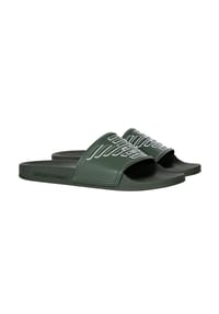 EMPORIO ARMANI - Herren Badesandalen - Pantoletten, Slipper, unifarben, Logo-Print - Grün