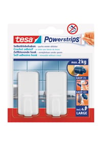 tesa® - Powerstrips Klebehaken, 2er-Pack - WEISS