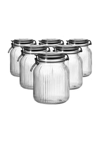 Ritzenhoff & Breker Vorratsgläser mit Clip-Verschluss Lumos 1,4 l 6er Set transparent - RUNA - transparent