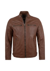 MADDOX - Herren Lederjacke Lammnappa mittelbraun - mittelbraun