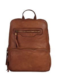 Samantha Look - Rucksack Echt Leder, Made In Italy - cognac
