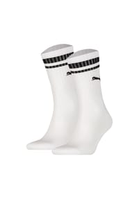 PUMA® - Unisex Sport-Socken, 2er Pack - Crew Heritage, Tennis, Frottee-Sohle, Streifen - Schwarz