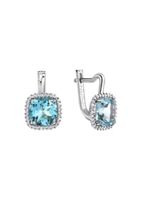 fascination by Ellen K. - Ohrringe 375/- Gold 2 Blautopas beh. 4,60ct. - weiß
