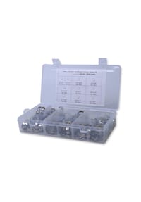 COFI - 100x Schellensatz Stufenloser Edelstahl12,8 - 23,5 mm - Silber OneSize