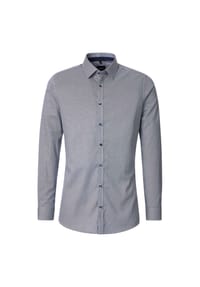 VENTI - Herren Businesshemd langarm Print Body Fit - Blau