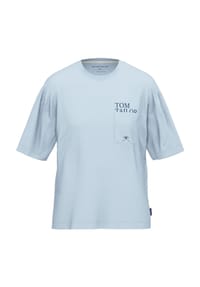 TOM TAILOR - Schlafanzug-Oberteil, Baumwolle, für Herren - 640 BLAU-HELL-UNI