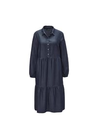 GOLDNER - Kurzgröße:  Tencel-Kleid - blau