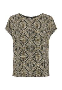 MANGUUN collection - T-Shirt, Rundhals, für Damen - ABSTRCT PRNT GREEN