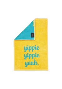 Cawö Gästetücher Postcard Towels Edition 100 yippie yippie yeah - 08 - POSTCARD TOWELS - gelb