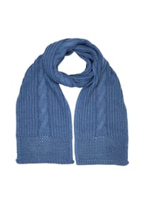 collezione alessandro® - Winterschal Warm mit Zopfmuster und dezentem Glitzer - blau