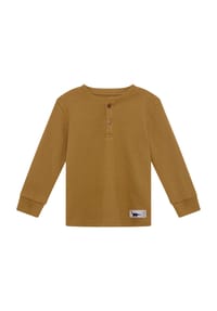 MANGUUN - Langarmshirt, Henley-Ausschnitt, für Kinder - BROWN