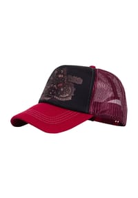 KING KEROSIN - Trucker Cap mit wattierter Front und Motiv-Print Moto Psycho - rot