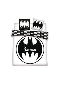 Batman - Batman 3-teiliges Bettwäsche-Set – 1x Deckenbezug (240x220) & - Weiß 240X220+2X65X65 CM