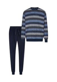 hajo - Schlafanzug Klima-Frottee - Blau