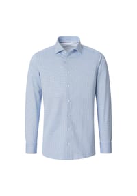 VENTI - Herren Businesshemd Langarm Print Modern Fit - Blau