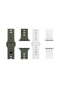 WRISTR - Smartwatch-Armband (2-tlg. Set) Nova-Motus-Solo kompatibel mit Apple Watch - Grün / Schwarz / Weiß