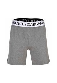 DOLCE & GABBANA - Herren Jersey-Boxershorts - Continuative Shorts, Logo-Bund, Stretch Baumwolle - Grau