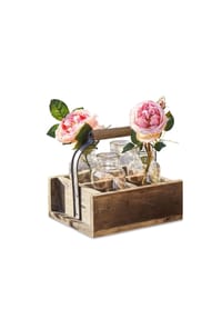 LOBERON Vase 4er Set mit Korb Reverie braun/klar - Amphoren - braun/klar
