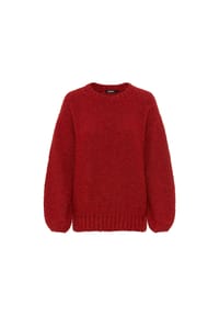 olsen - Pullover mit Rundhalsausschnitt und überschnittener Schulter - Sienna Red